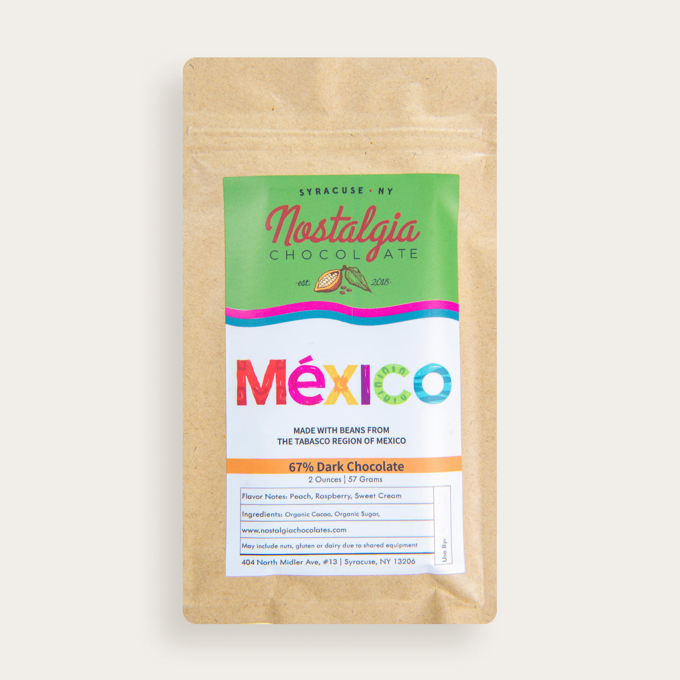 Mexico Tabasco Region 67% Dark – Nostalgia Chocolates